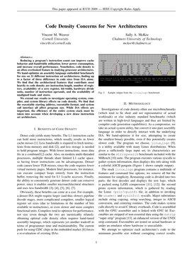 Code Density Concerns for New Architectures