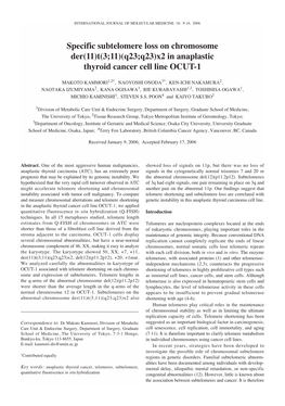 X2 in Anaplastic Thyroid Cancer Cell Line OCUT-1