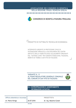 Consorzio Di Bonifica Pianura Friulana Associazione Dei Consorzi Di Bonifica Della Regione Friuli Venezia Giulia