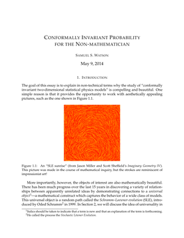 Conformally Invariant Probability for the Nonmathematician