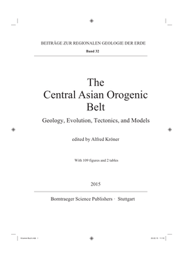 The Central Asian Orogenic Belt Geology, Evolution, Tectonics, and Models