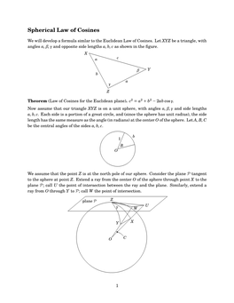 Spherical Law of Cosines