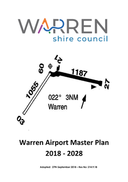 Warren Airport Master Plan 2018 - 2028