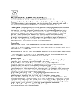 Usc Thtr 595B Vhh Syllabus