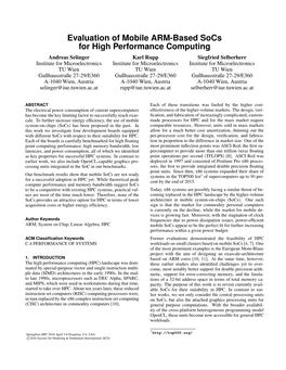 Evaluation of Mobile ARM-Based Socs for High Performance