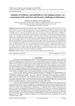 An Assessment of the Network and Security Challenges in Botswana