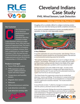 Cleveland Indians Case Study FMS, Wired Sensors, Leak Detection