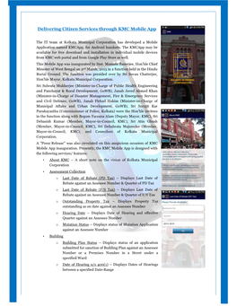 Delivering Citizen Services Through KMC Mobile App