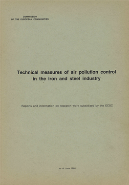 Technical Measures of Air Pollution Control in the Iron and Steel Industry