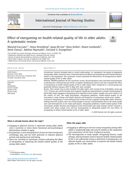 Effect of Exergaming on Health-Related Quality of Life in Older Adults: a Systematic Review
