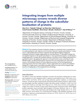 Integrating Images from Multiple Microscopy Screens Reveals Diverse