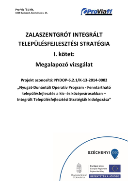 Zalaszentgrót Integrált Településfejlesztési Stratégia I