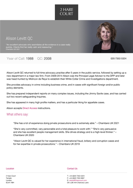 Alison Levitt QC