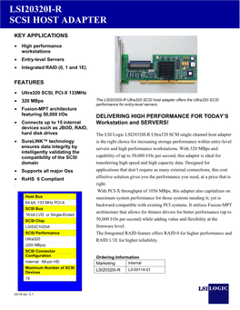 Lsi20320i-R Scsi Host Adapter