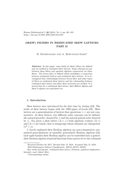 Filters in Residuated Skew Lattices: Part Ii