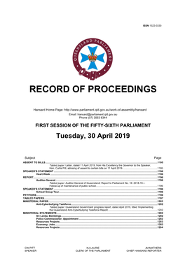 Record of Proceedings