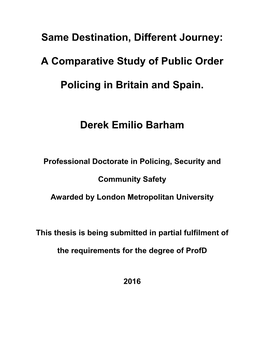 A Comparative Study of Public Order Policing In