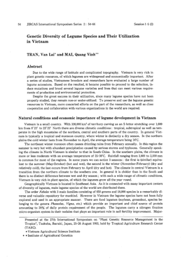 Genetic Diversity of Legume Species and Their Utilization in Vietnam