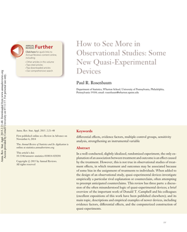 How to See More in Observational Studies: Some New Quasi-Experimental Devices