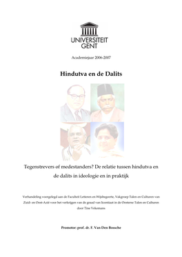 De Relatie Tussen Hindutva En De Dalits in Ideologie En in Praktijk