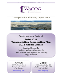 WACOG Transportation Coordination Plan 2018 Update