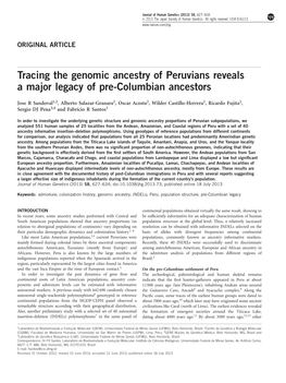 Tracing the Genomic Ancestry of Peruvians Reveals a Major Legacy of Pre-Columbian Ancestors