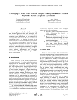 Leveraging NLP and Social Network Analytic Techniques to Detect Censored Keywords: System Design and Experiments