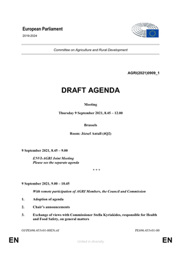 En En Draft Agenda