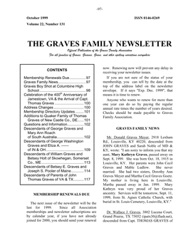 The Graves Family Newsletter