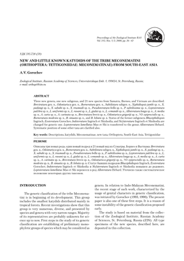 New and Little Known Katydids of the Tribe Meconematini (Orthoptera: Tettigoniidae: Meconematinae) from South-East Asia