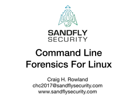 Sandfly Security Command Line Linux Forensics