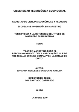 Matriz De Madurez De La Estrategia Tesalia - Marca Quintuple 2010