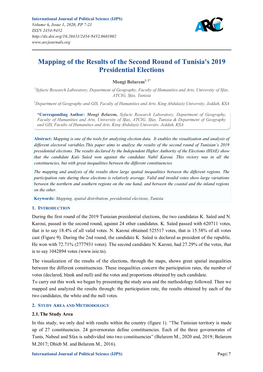 Mapping of the Results of the Second Round of Tunisia's 2019 Presidential Elections