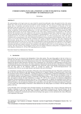 Understanding Pancasila Position As the Fundamental Norms "Grundnorm" of Indonesian Law