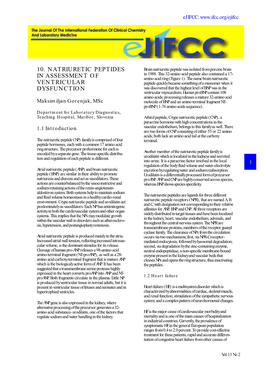 Natriuretic Peptides in Assessment of Ventricular Dysfunction