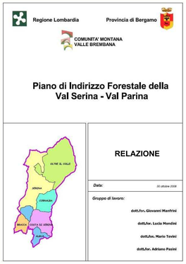 Relazione PIF Val Serina Val Parina