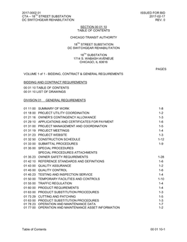2017-0002.01 Issued for Bid Cta – 18Th Street Substation 2017-02-17 Dc Switchgear Rehabilitation Rev