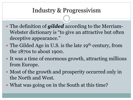 Westward Expansion and Industrialization