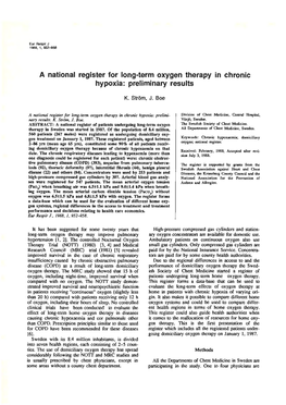 A National Register for Long-Term Oxygen Therapy in Chronic Hypoxia: Preliminary Results