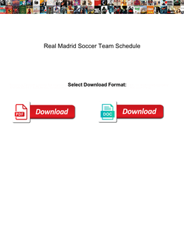 Real Madrid Soccer Team Schedule