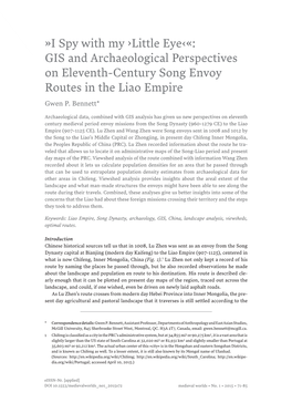 I Spy with My ›Little Eye‹«: GIS and Archaeological Perspectives on Eleventh-Century Song Envoy Routes in the Liao Empire Gwen P