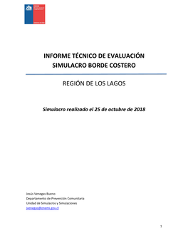 Informe Técnico De Evaluación Simulacro Borde Costero