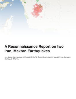 A Reconnaissance Report on Two Iran, Makran Earthquakes