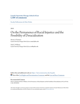 On the Permanence of Racial Injustice and the Possibility of Deracialization Steven A