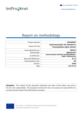 Report on Methodology
