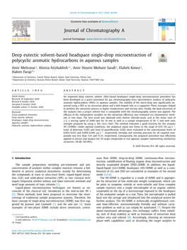 Deep Eutectic Solvent-Based Headspace Single-Drop Microextraction of Polycyclic Aromatic Hydrocarbons in Aqueous Samples