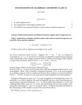 Foundations of Algebraic Geometry Class 32