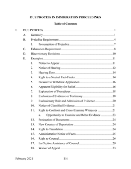 February 2021 Ei DUE PROCESS in IMMIGRATION