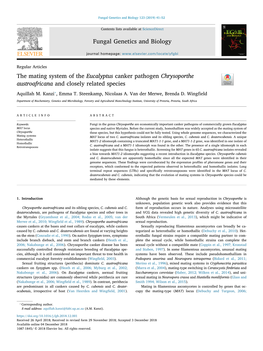 Fungal Genetics and Biology 123 (2019) 41–52