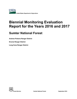 FY16 and FY17 Monitoring Report-Sumter National Forest